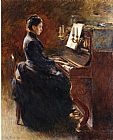 Theodore Robinson Girl at Piano painting
